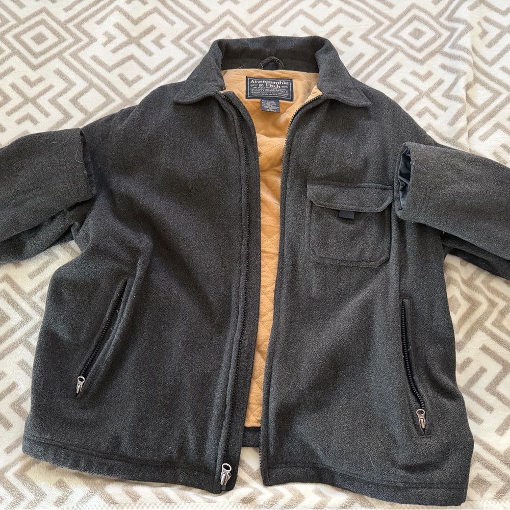 Abercrombie & Fitch Charcoal Gray Wool Coat
